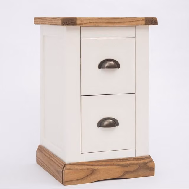 Cabinet Bits Tropea 2 Drawer Petite Bedside Cabinet in White