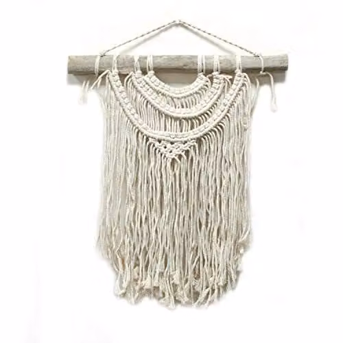 KDMD Ancient Wisdom Macrame Wall Hanging Two Waves in White – 1