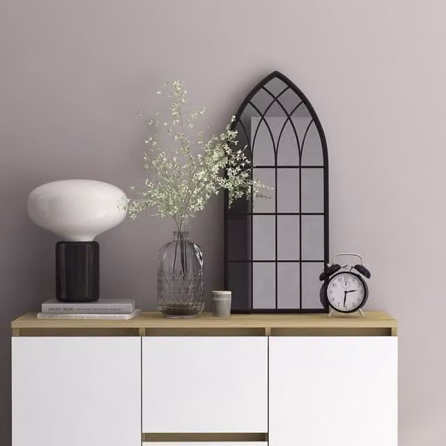 Berkfield Home Antique Black Rectangular Wall Mirror, W/H: 70 x 30 cm