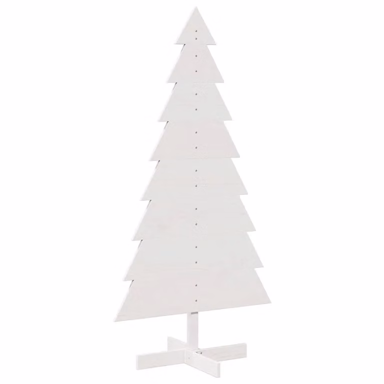 Berkfield Home White Wooden Christmas Tree, Solid Wood Pine, Height: 150 cm