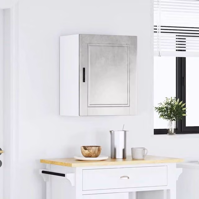 Berkfield Home Porto Wall Mounted Kitchen Cabinet in Concrete Grey Engineered Wood W/D/H: 60.0 x 31.0 x 50.0 cm