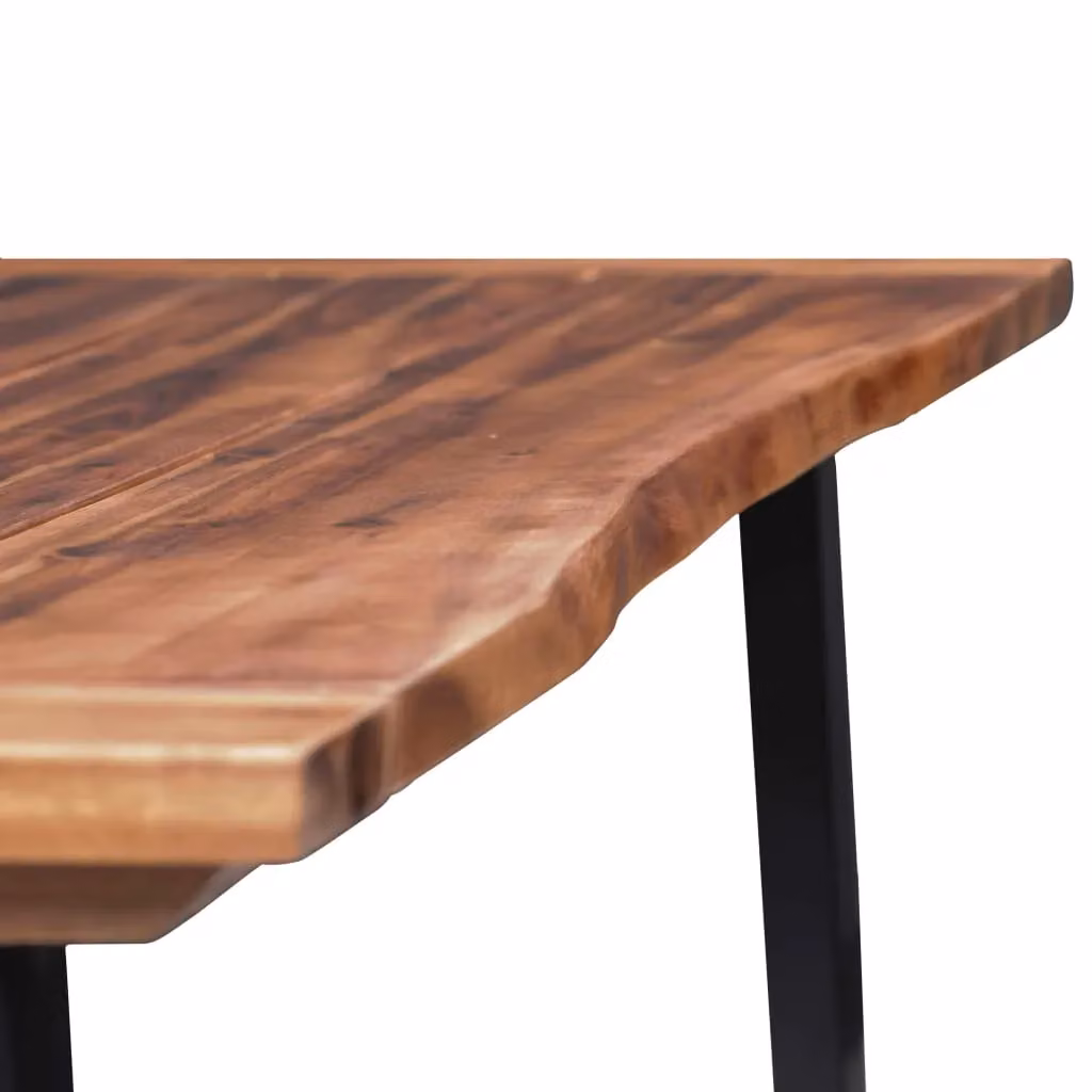 Berkfield Home Rectangular Solid Acacia Wood Dining Table with Live Edge and Sled Base, Brown, W: 180 cm, D: 90 cm – 5