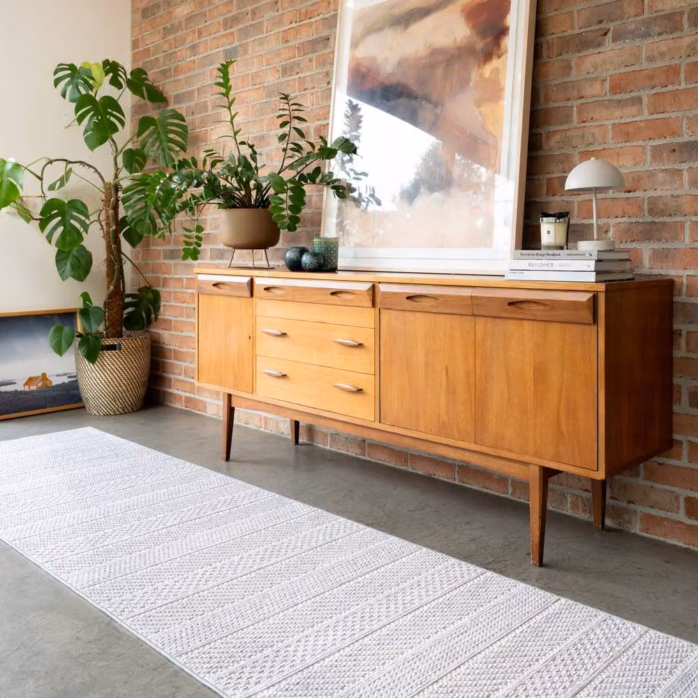 Kukoon Beige Minimalist Machine Washable Living Room Area Rug, W: 80 cm, L: 300 cm – 2