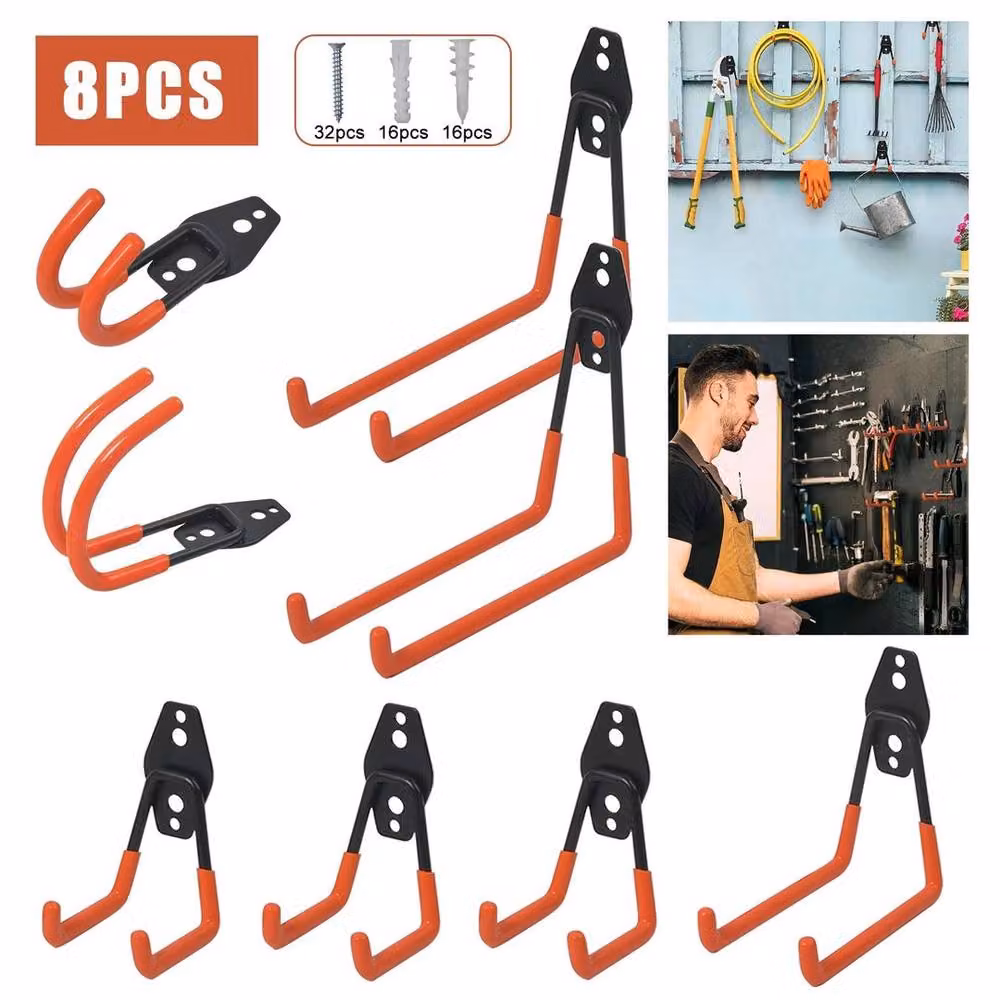 SPETLEK Utility Wall Hook Organizer, 8-Piece Set, Orange – 2