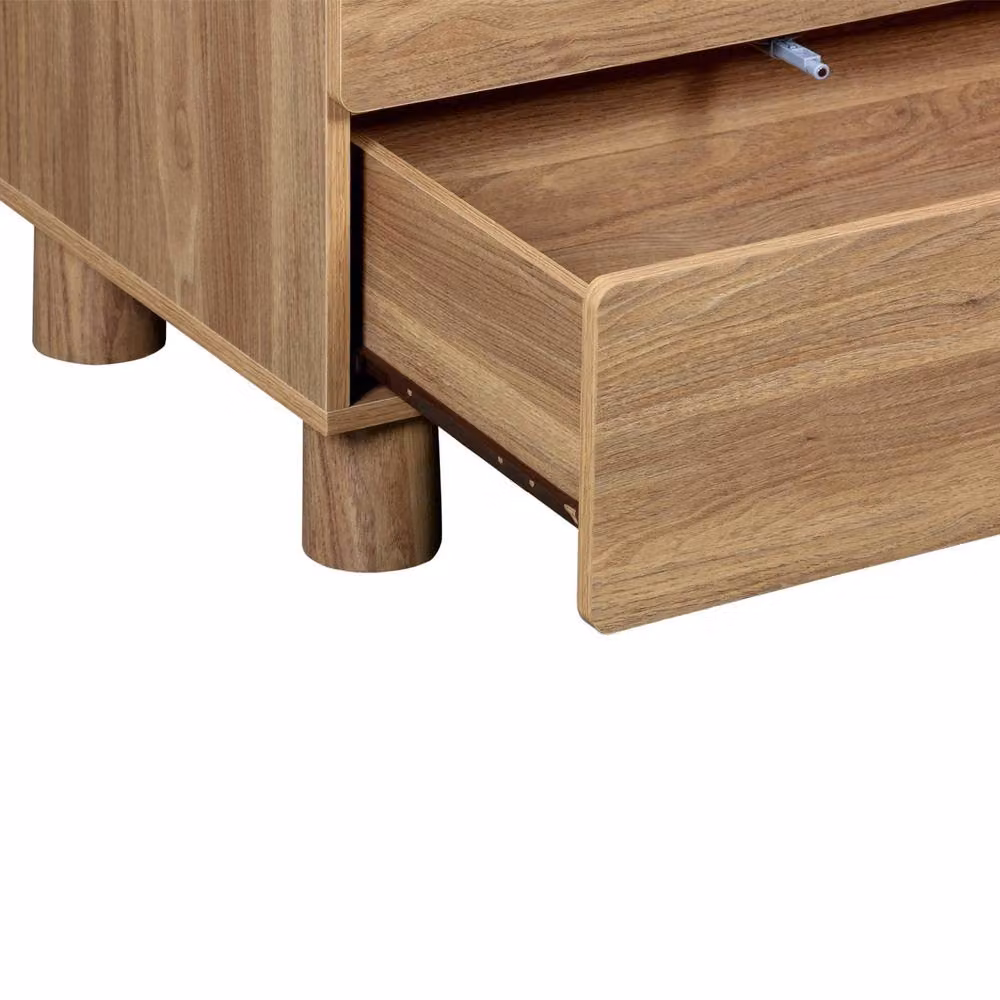 sweeek Brown Pine Wood and Metal 6-Drawer Chest of Drawers – 3