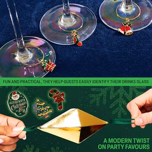 KreativeKraft Luxury Christmas Crackers, 6 Pack Gold and Multicolour Glass Decorations for Parties and Adults – 2