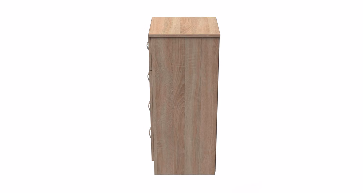 2 U Hampshire 4 Drawer Tall Bedside Cabinet in Light Oak, Ready Assembled – 2