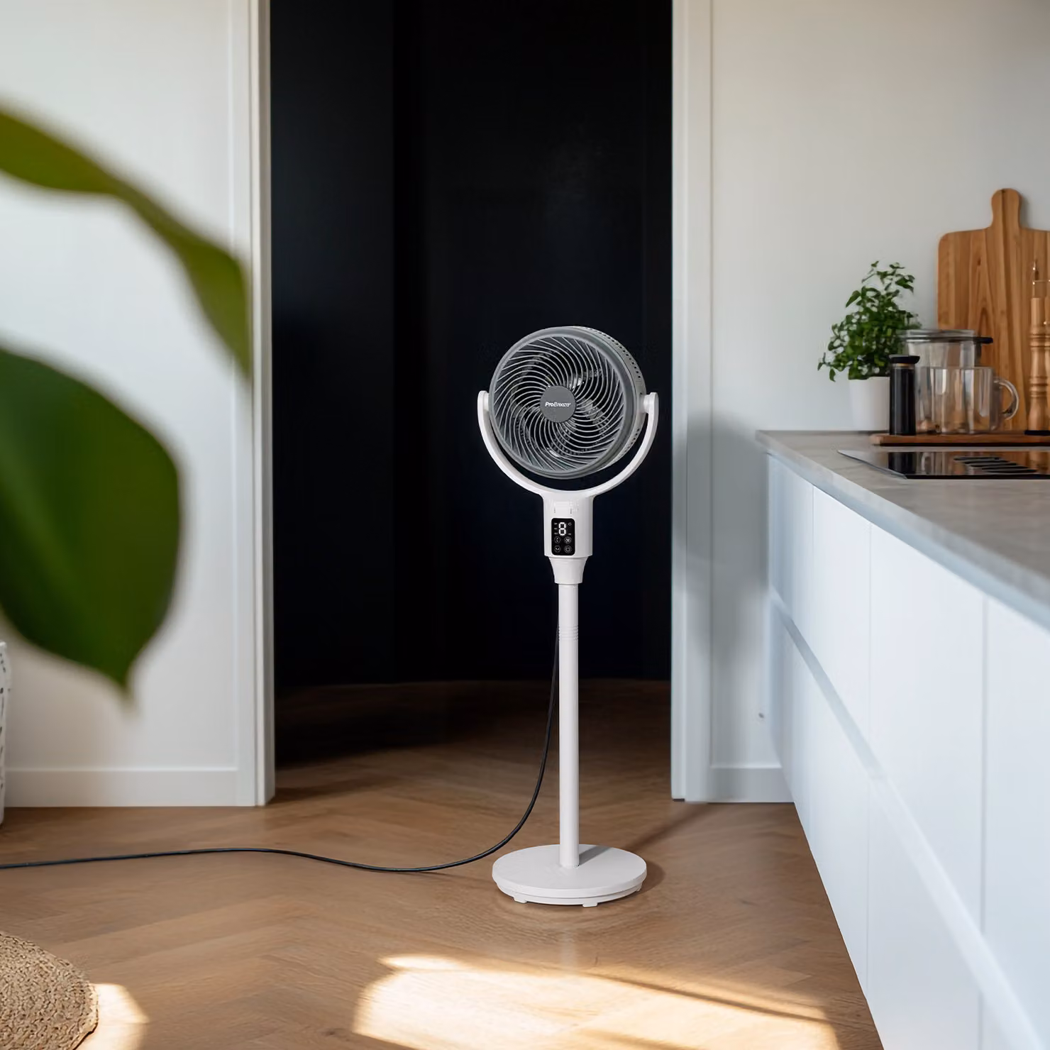Pro Breeze AirFlo 43 inch Hybrid Pedestal Fan in White and Grey with Remote Control, Timer and Oscillation – 2