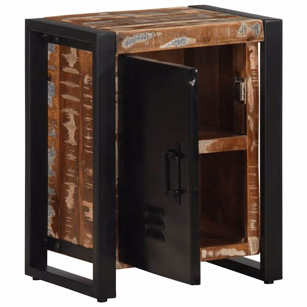 Berkfield Home Set of 2 Rustic Mango Wood Bedside Cabinets in Multicolour – 3