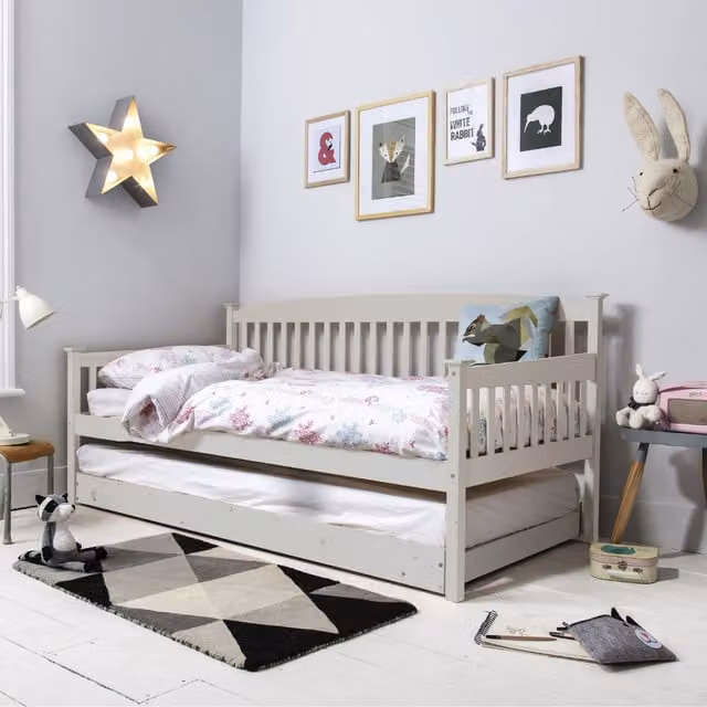 Noa and Nani Isabella Day Bed with Pull Out Trundle in Silk Grey