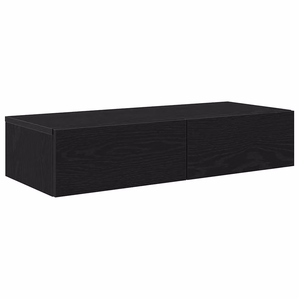 Berkfield Home Modern Black Wall Shelf with Drawers, W/D/H: 80 x 33 x 17 cm – 2