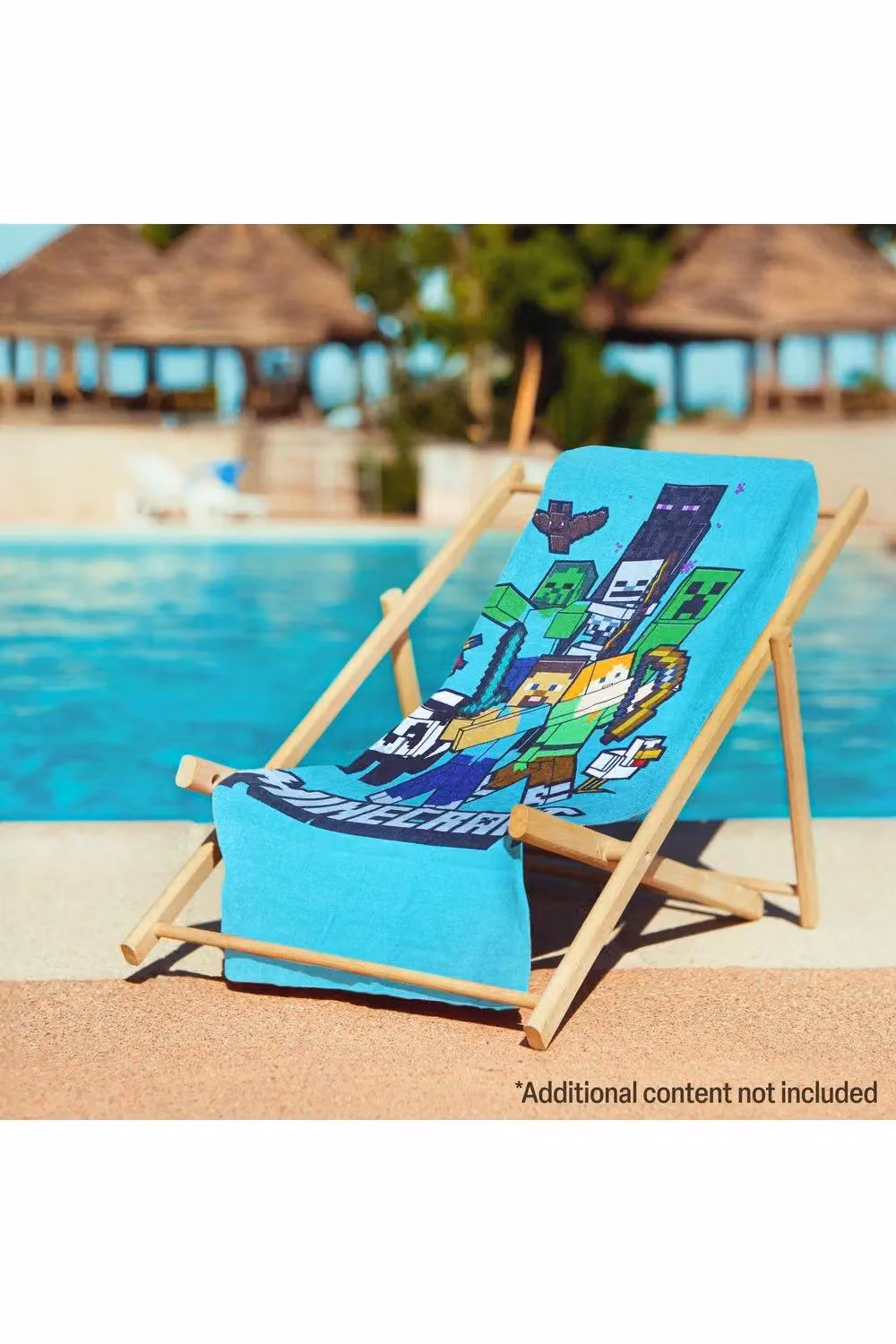 Jay Franco Europe Minecraft Blue Cotton Beach Towel, W/H: 140 x 70 cm – 4