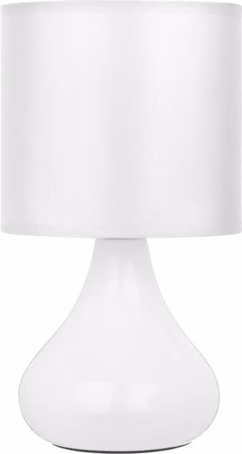 Orsina Bulbus White Ceramic Table Lamp with Fabric Shade
