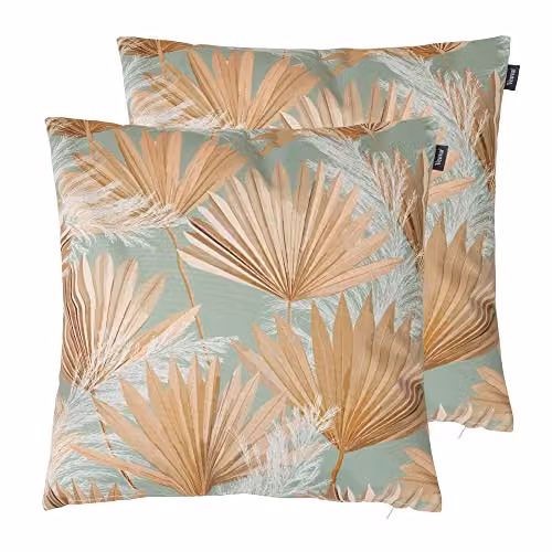 Bean Bag Bazaar Wild Collection Outdoor Floral Cushions, Set of 2, Multicolour, W/D/H: 43 x 43 x 43 cm