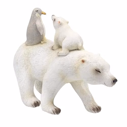 The Leonardo Collection Polar Bear and Penguin Tabletop Decor Figurine in White and Multicolour – 1