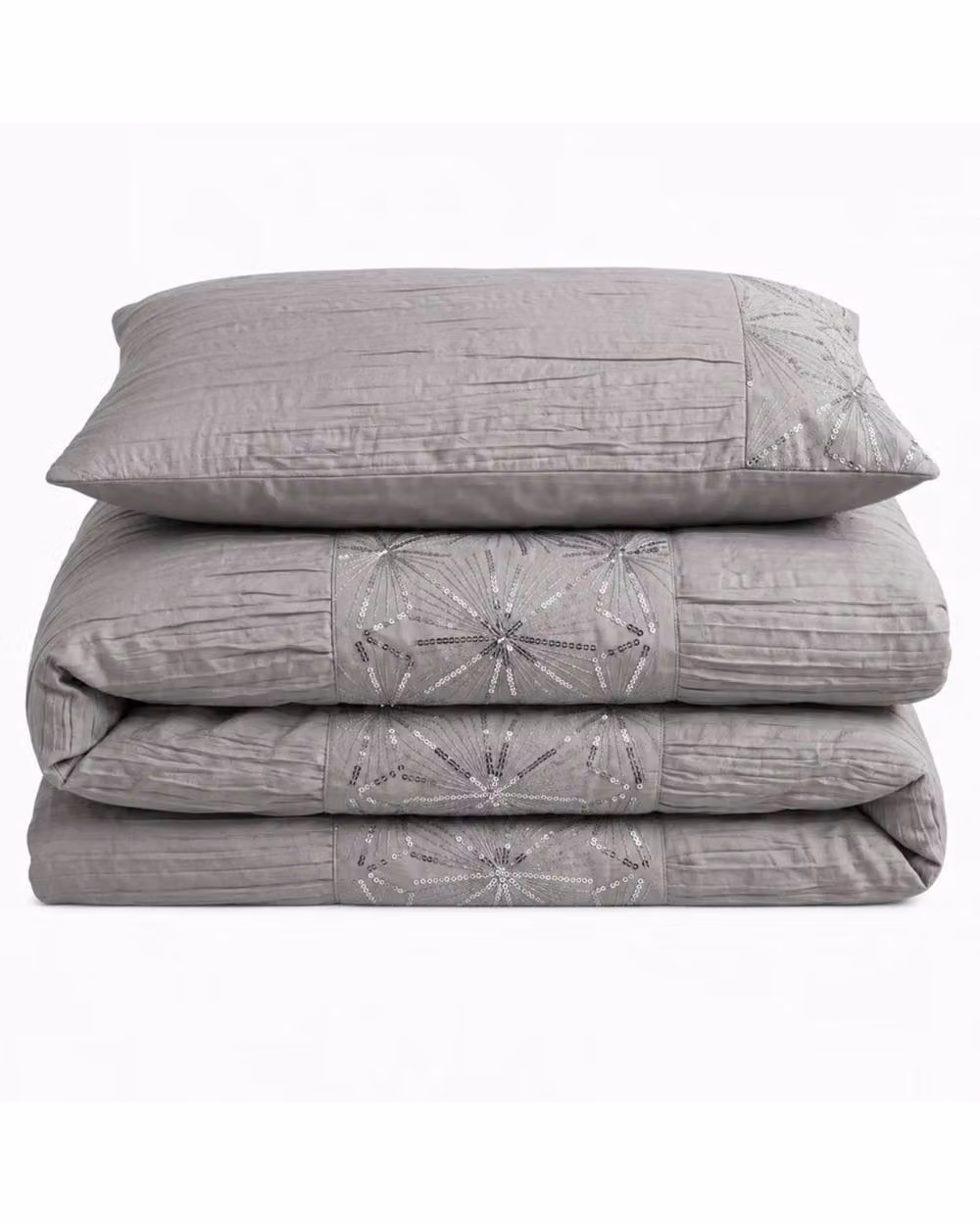 Intimates Marini Crinkle Seersucker Duvet Cover and Pillowcase Set in Silver, Single (90 x 200 cm) – 2