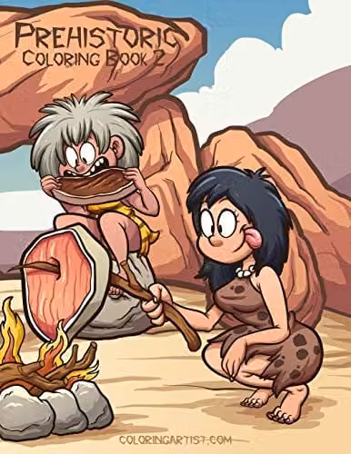 Prehistoric Coloring Book 2 Multicolour Childrens Paper Coloring Book