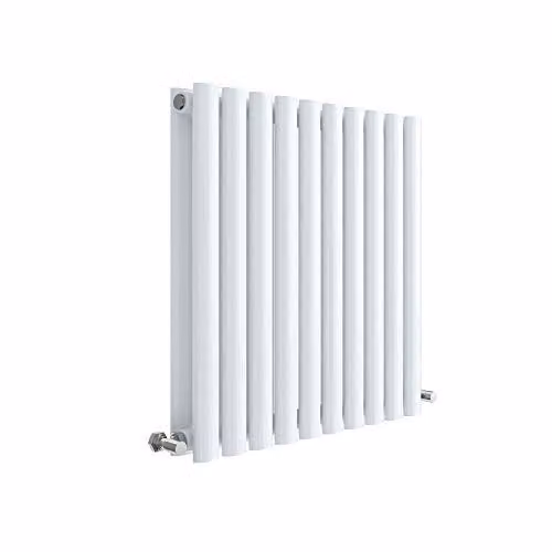 Nuie HL338D Revive Modern Wall Mount Designer Horizontal Double Panel Radiator, White, W/D/H: 60.0 x 58.6 x 7.8 cm