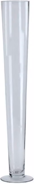 KDMD Clear Glass Conic Vase, Height: 68 cm