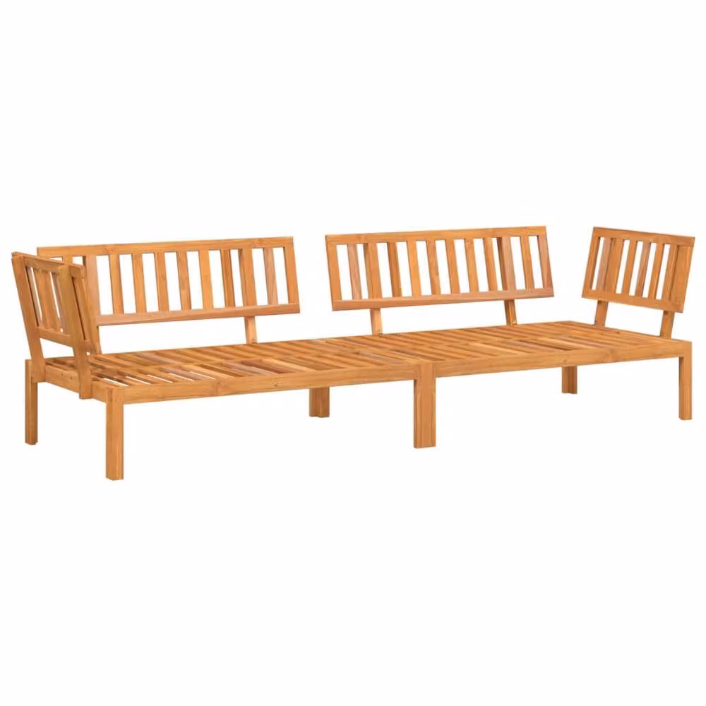 Berkfield Home Beautiful Garden 2-Piece L-Shape Corner Sofa Set in Brown Solid Acacia Wood – 2
