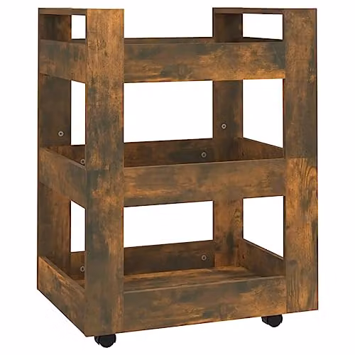 vidaXL Kitchen Trolley in Brown Smoked Oak, W/D/H: 60 x 45 x 80 cm – 1