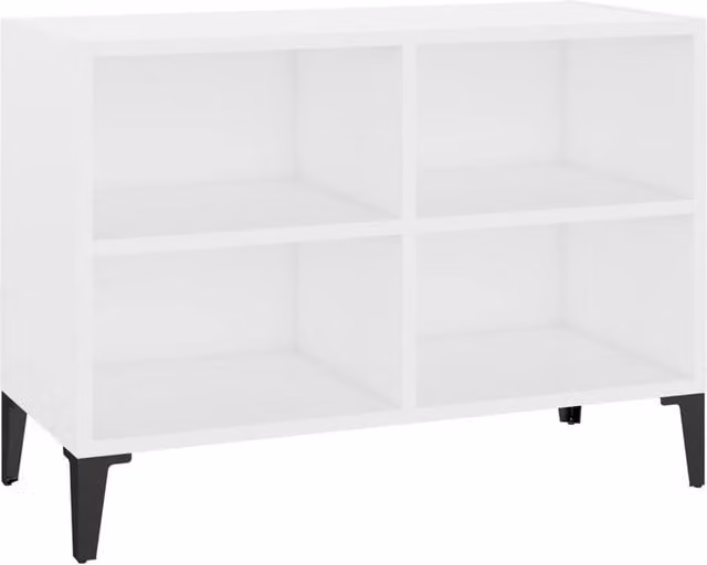 Berkfield Home Industrial TV Cabinet with Metal Legs in White, W: 69.5 cm, D: 30 cm, H: 50 cm