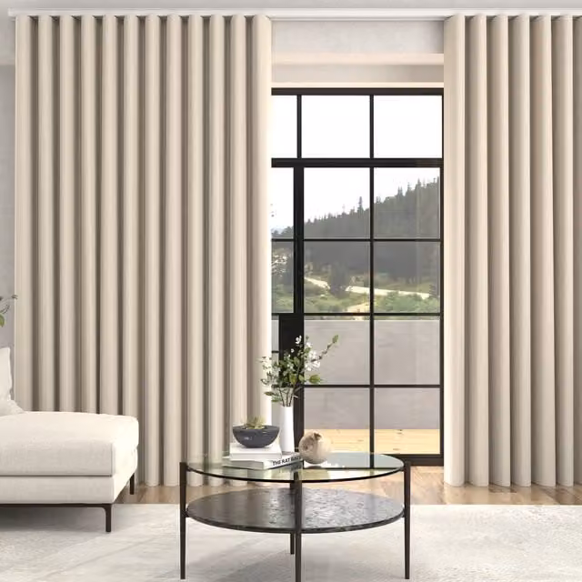 Terrys Kris Woven Diamond Made To Measure Blackout Curtains in Vanilla Beige