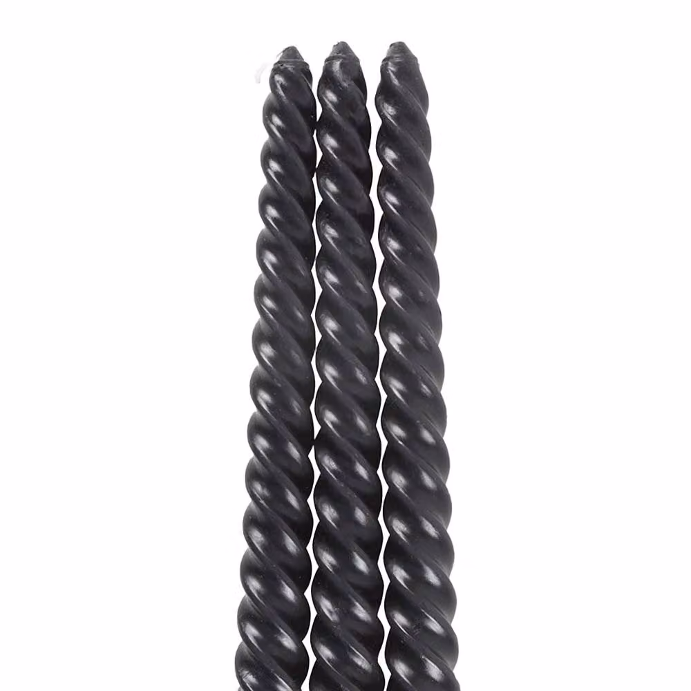Something Different Dark Romance Twist Taper Candles, Black, Pack of 3 – 2