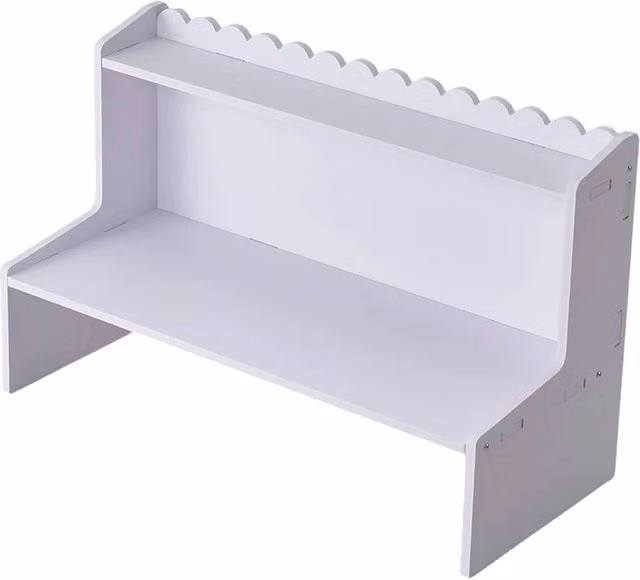 NESTLUNE Desktop Storage Shelf and Desk Organiser in White, W: 100 cm, D: 15 cm