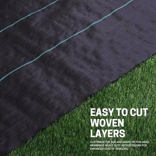 Novecrafto Heavy Duty Weed Control Membrane, Black, 2 x 20m – 7