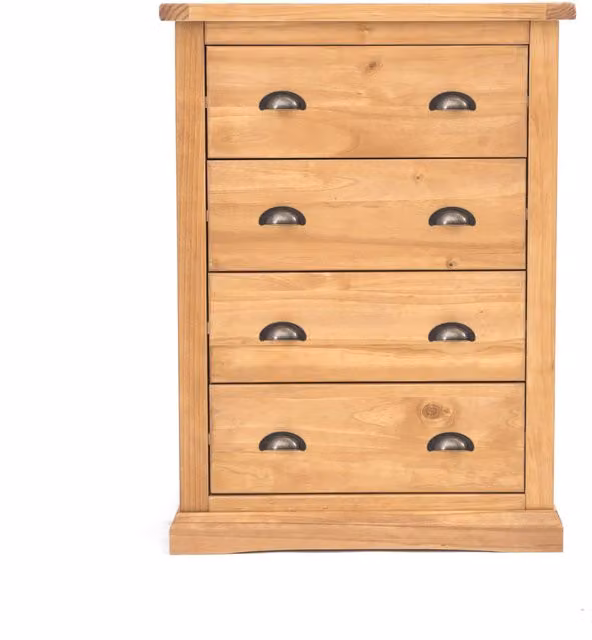 Cabinet Bits Lucca 4 Drawer Petite Chest of Drawers in Brown with Gold Brass Handles – 2