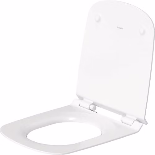 Duravit DuraStyle Soft Close Toilet Seat in White with Stainless Steel Hinges