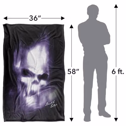 Warner Bros. Harry Potter Death Eater Skull Super Soft Fleece Throw Blanket, Multicolour – 3