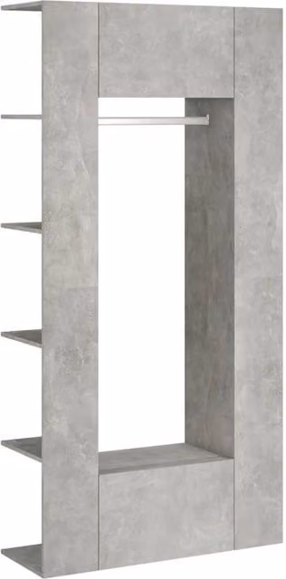 Berkfield Home Set of 2 Modern Wall Mounted Hallway Cabinets in Concrete Grey Matt MDF – 1