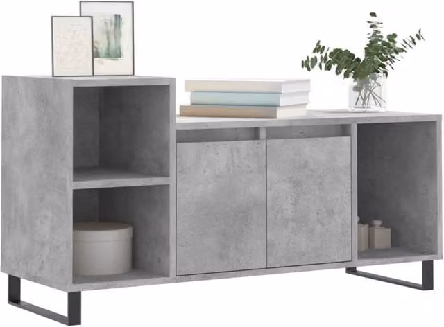 Berkfield Home Industrial TV Cabinet in Concrete Grey, W/D/H: 100 x 35 x 55 cm