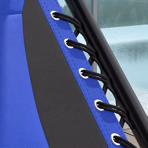 Outsunny Zero Gravity Lounger Chair with Sun Canopy and Adjustable Headrest in Blue – 8