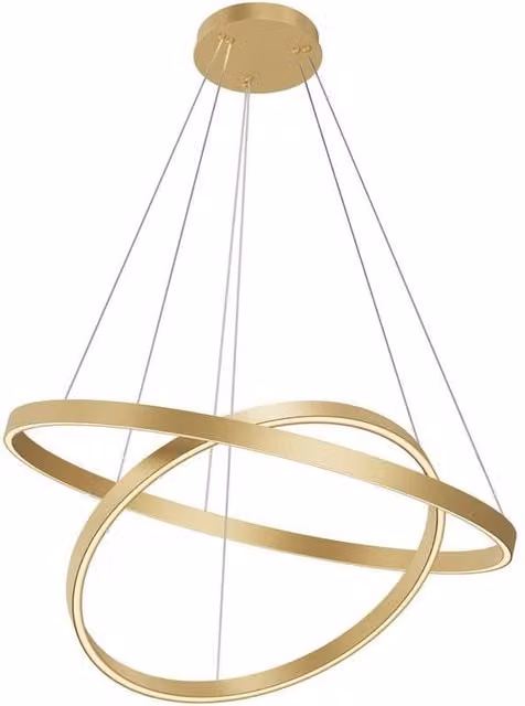 Netlighting Rim LED Pendant Ceiling Light in Gold/Brass, Dimmable and Height Adjustable
