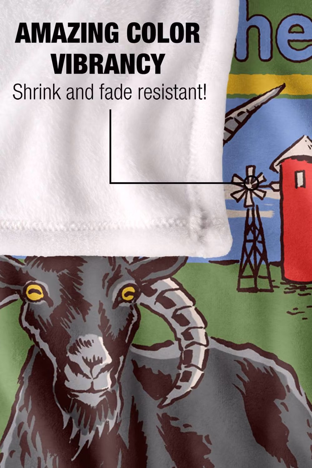 Steven Rhodes Fun At The Farm Multicolour Silky Touch Super Soft Fleece Throw Blanket W/D/H: 91 x 91 x 147 cm – 4