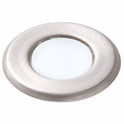 Loops IP67 Outdoor Round LED Ground Light in Silver Stainless Steel with Cool White Light