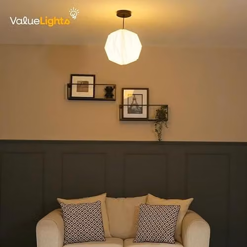 ValueLights Astrid Easy Fit Origami White Paper Lampshade with LED Bulb, Width: 28 cm – 2