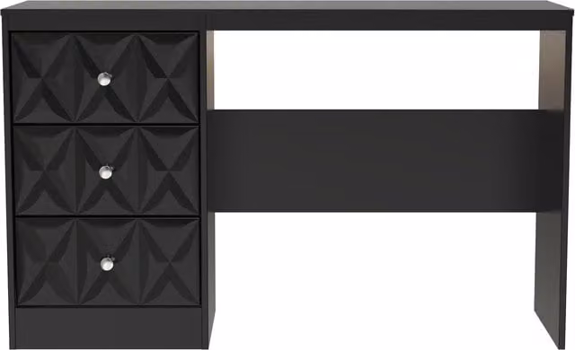 Ready Assembled 2 U Memphis 3 Drawer Desk in True Black – 1