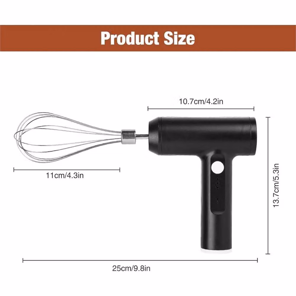 VOGREX Cordless Rechargeable Electric Hand Mixer and USB Egg Beater Food Frother in Black – 2