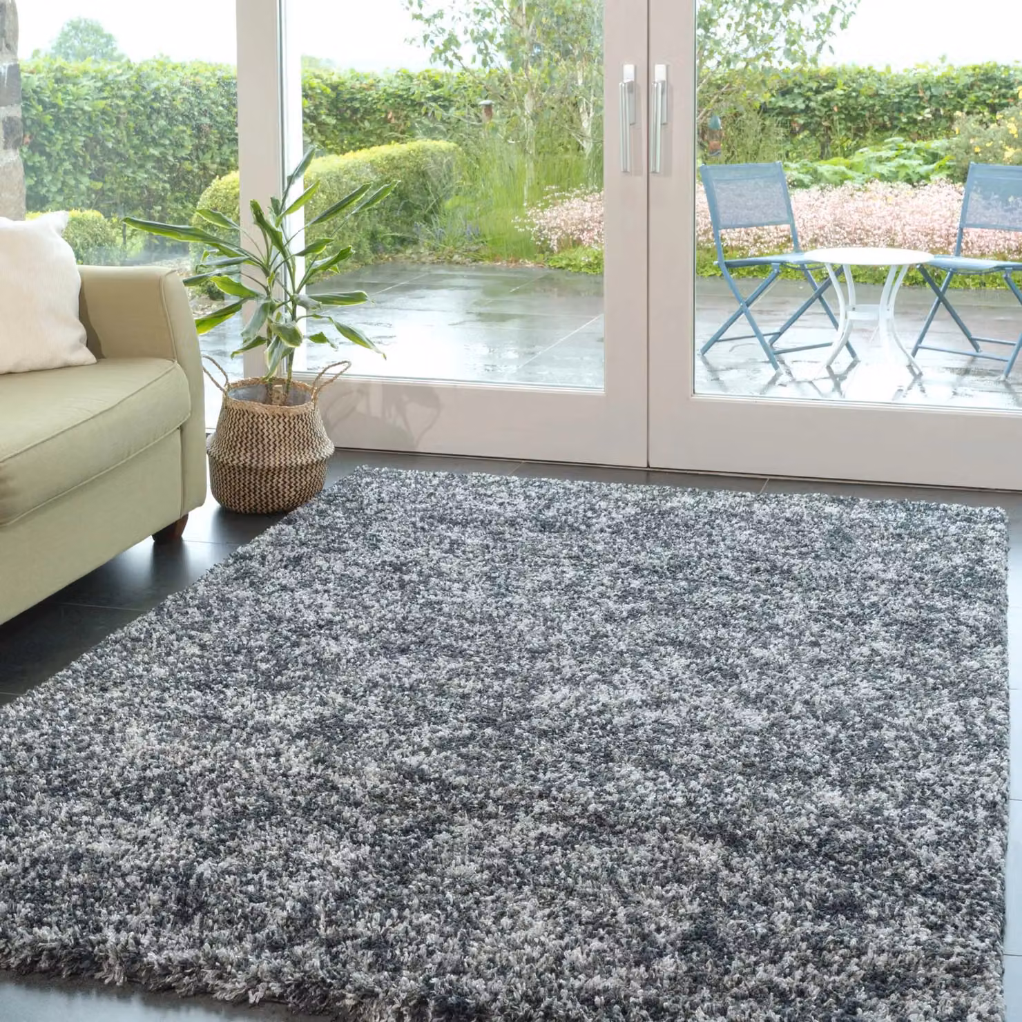 Kukoon Super Soft Mottled Tonal Slate Grey Shaggy Living Room Area Rug, W: 120 cm, L: 170 cm – 3
