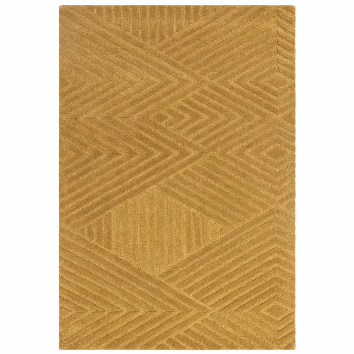 The Rug Shop UK Yellow Handmade Wool Modern Geometric Easy To Clean Area Rug W: 160 cm, D: 230 cm – 2