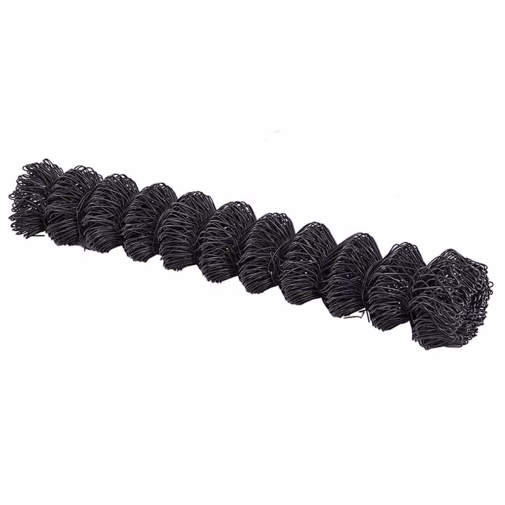 Berkfield Home PVC-Coated Steel Chain Link Fence in Grey and Black, H: 120 cm x W: 10 m – 3