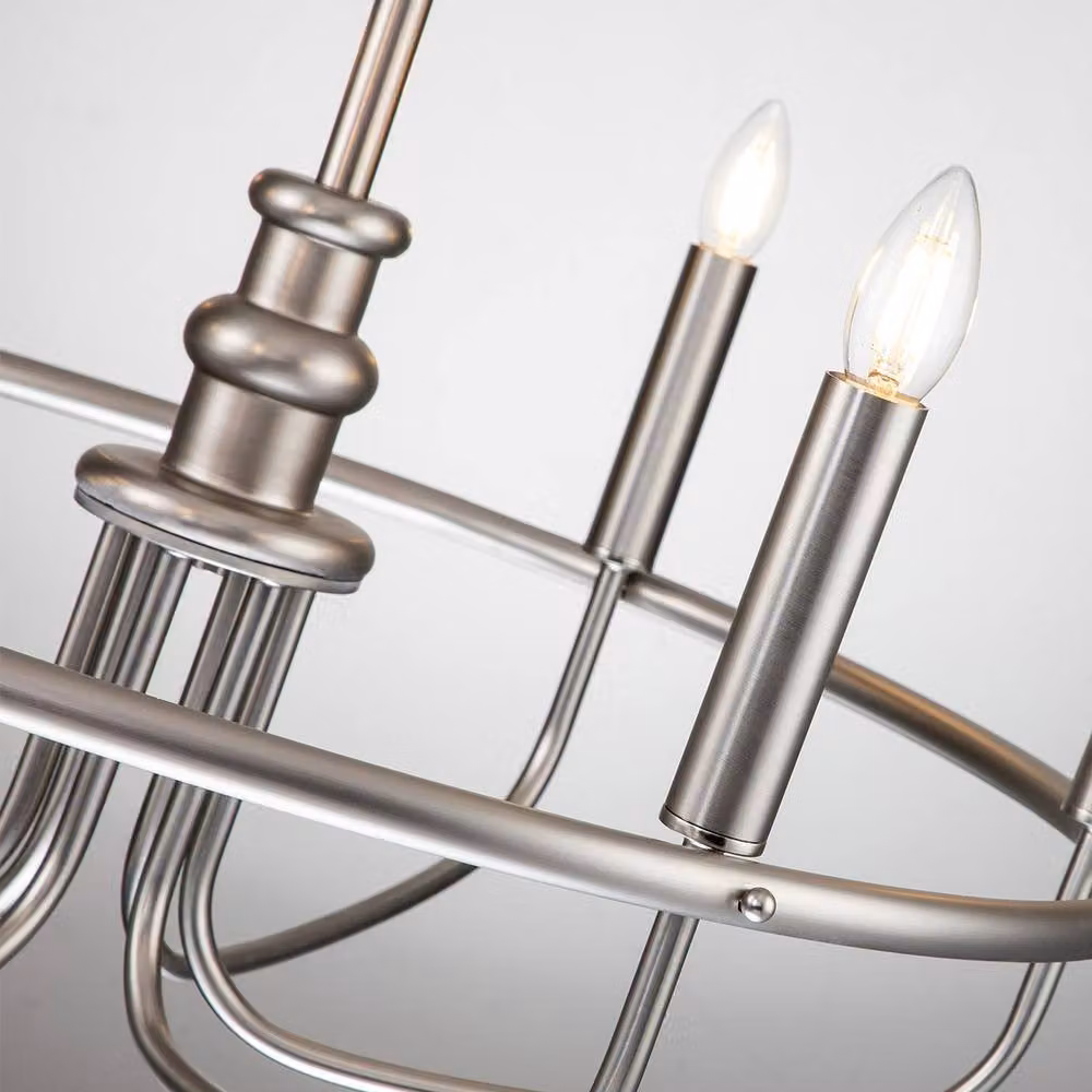 Netlighting Capitol Hill 6 Light Multi Arm Pendant Ceiling Light in Brushed Nickel Grey – 2