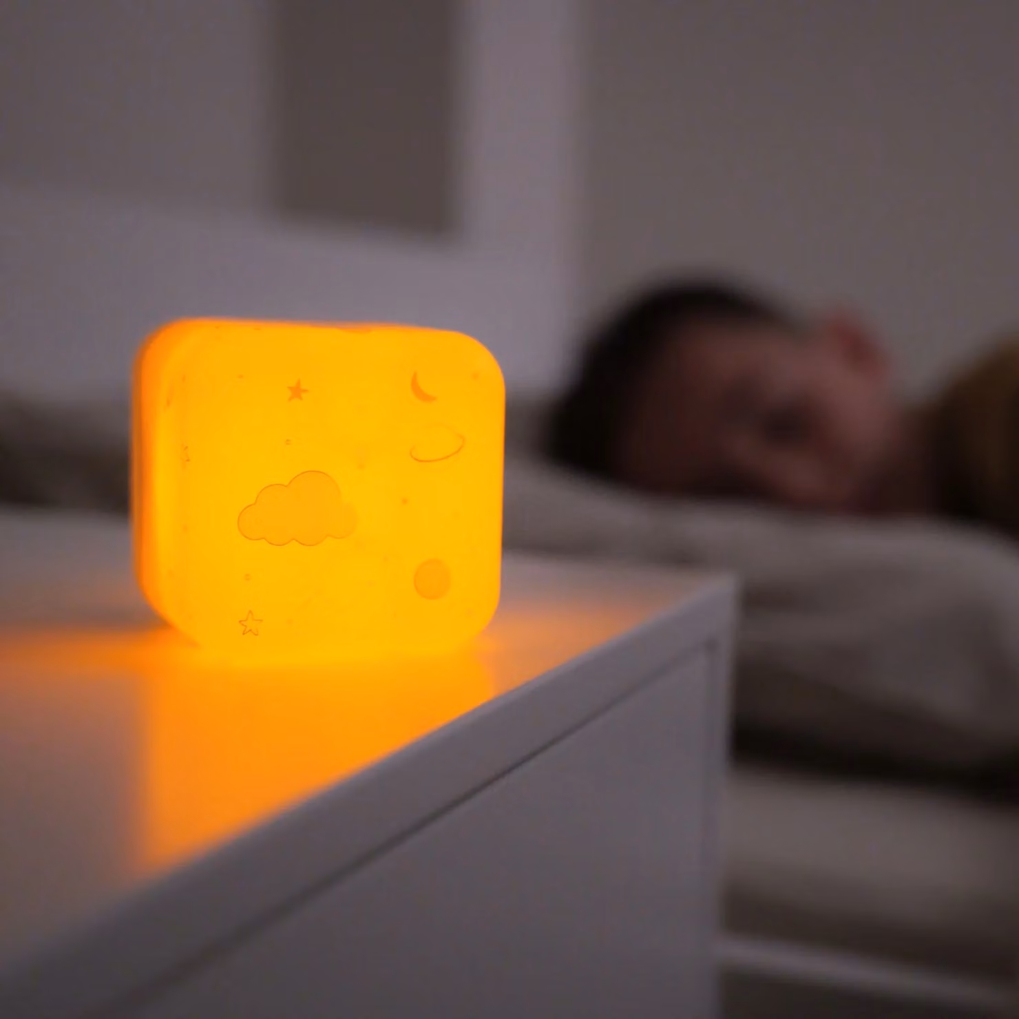 Cloud B Cube B Space White Rechargeable Night Light and Reading Lamp with Timer – 3