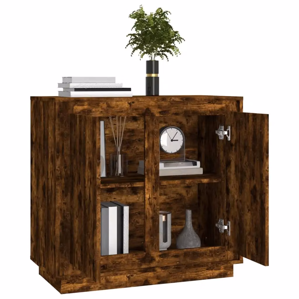 Berkfield Home Smoked Oak Sideboard in Brown, W/D/H: 80 x 34 x 75 cm – 3