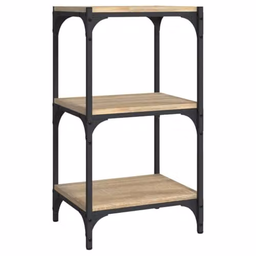 vidaXL Industrial Book Cabinet in Brown Sonoma Oak with Adjustable Shelves and Media Compartments, W/D/H: 40 x 33 x 70.5 cm – 1