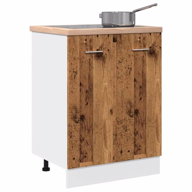 Berkfield Home Lyon Old Wood Kitchen Base Unit, Brown, W/D/H: 60 x 46 x 81.5 cm